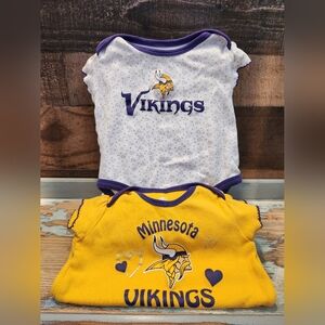 Baby Girls Minnesota Vikings Onesie's - Purple & Gold